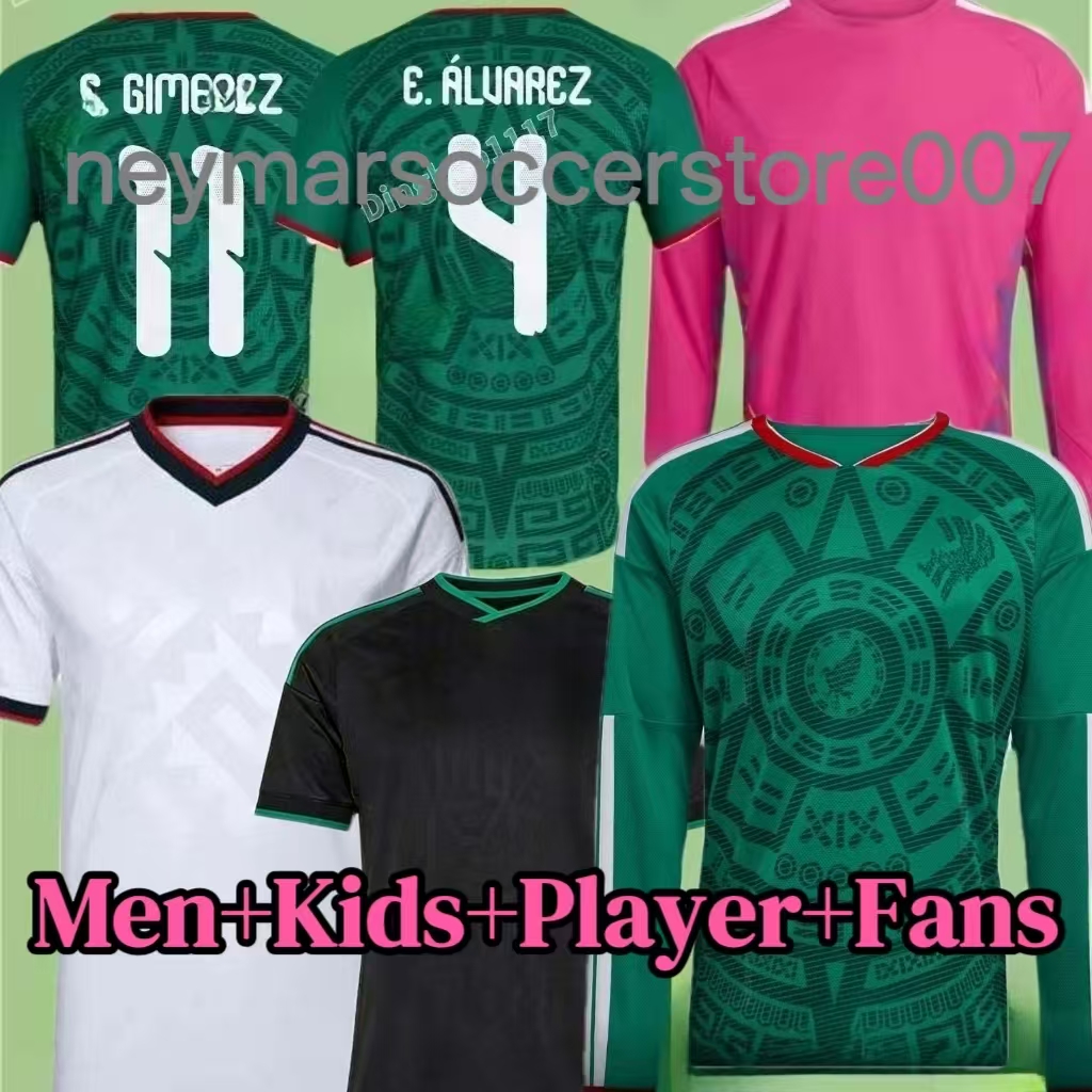 Mexico Jersey Soccer Jersey 26 27 Home Away RAULCHICHARITO LOZANO DOS SANTOS Club Football Shirt Kids Kit H.LOZANO Men Sets Uniforms Fans Player Version