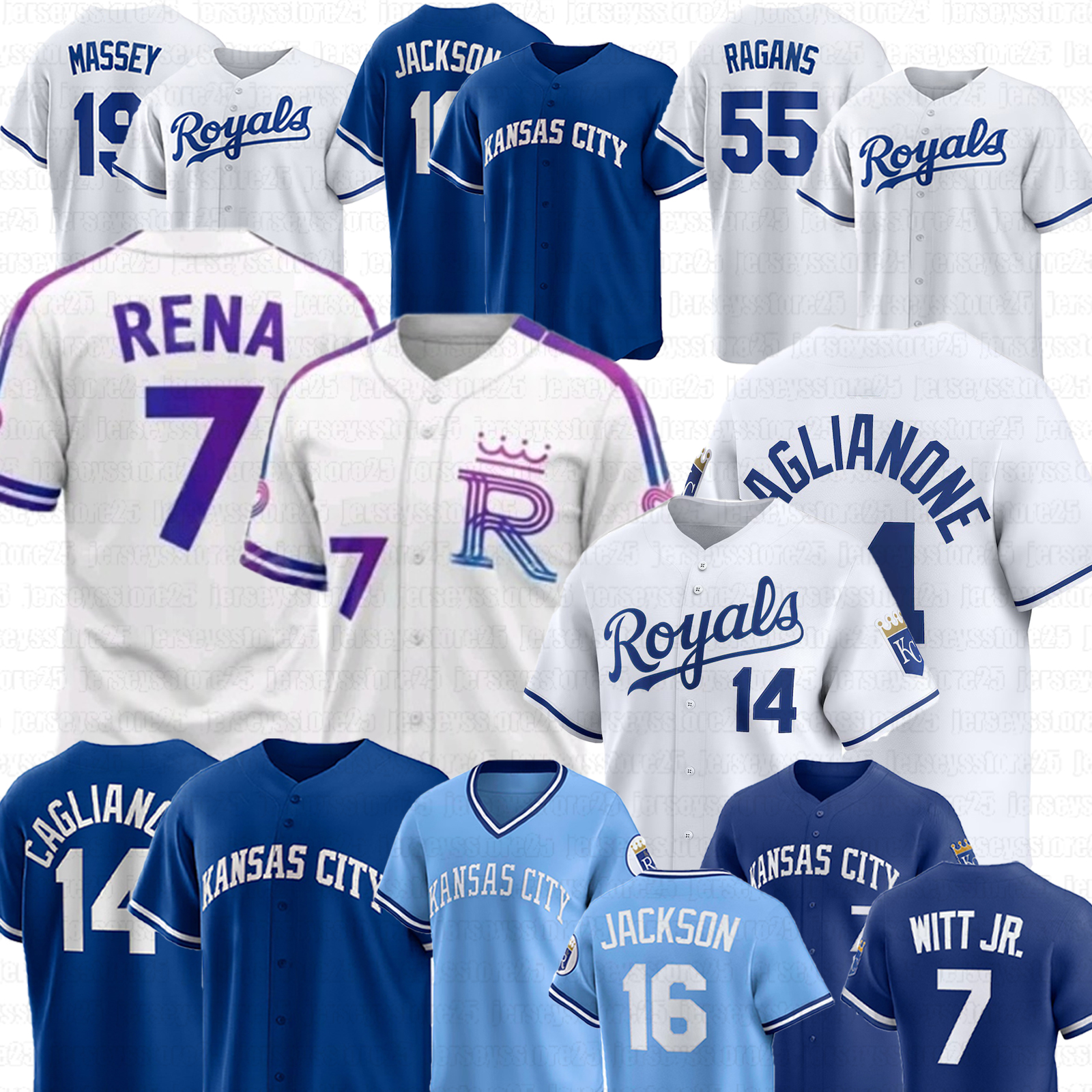 Royals Baseball Jersey 2026 Bobby Witt Jr. Salvador Perez Jac Caglianone Maikel Garcia Vinnie Pasquantino Seth Lugo Michael Massey Bo Jackson Michael Wacha Jerseys