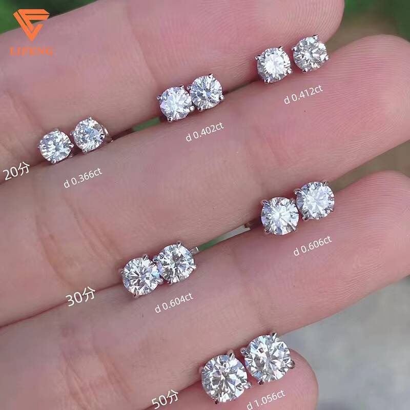 In Stock Wholesale Factory Price Vvs GRA Moissanite Diamond 925 Silver Earrings Stud for Women Men Fine Jewelry