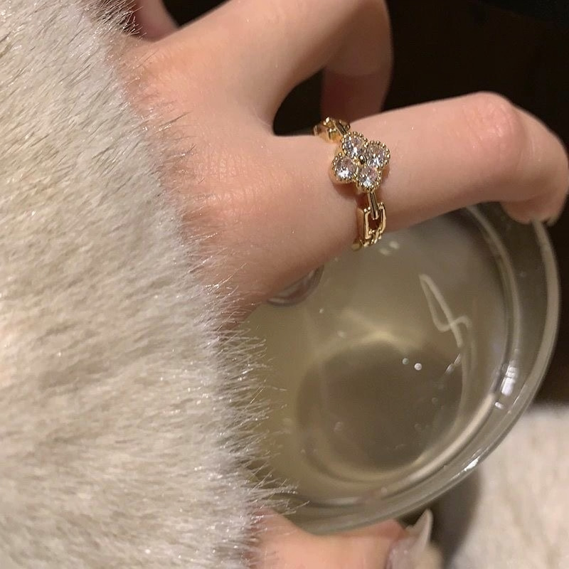 French-style open niche high-end index finger ring, exquisite and elegant versatile jewelry for women - view 4