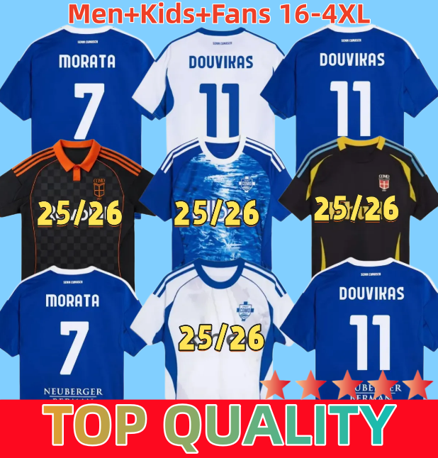 16-4XL 25 26 Como NICO PAZ Soccer Jerseys 2025 2026 PERRONE VERDI BASELLI 24 25 Fourth Special Home Away Men Kids football Jersey shirts Kit 888666