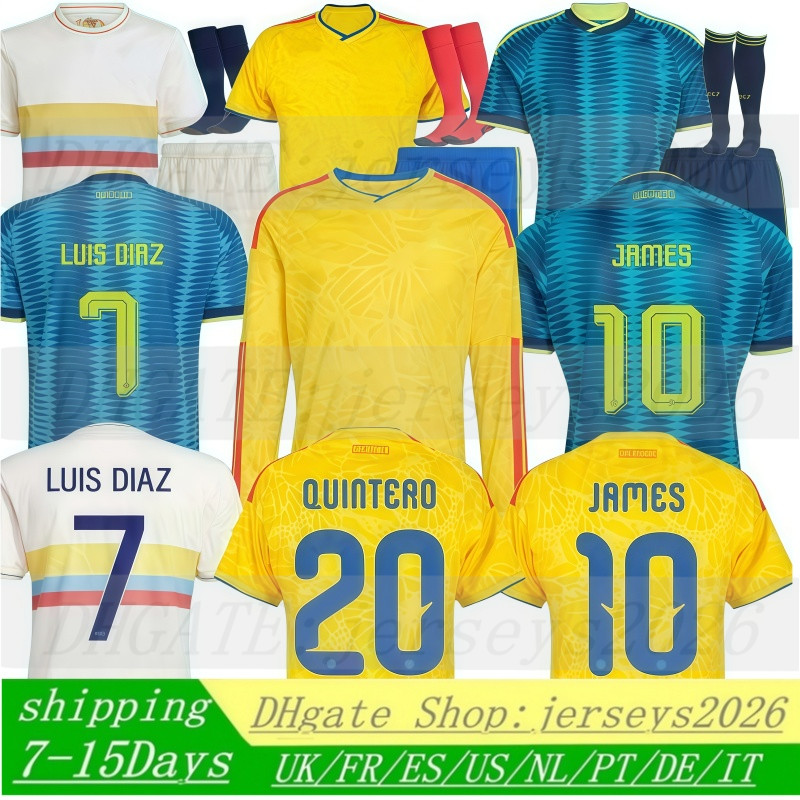 2026 Colombia Soccer Jerseys 26 27 Home Away Women Men kids Players Fans Football Jersey Shirts kit Kit S-4XL JAMES LUIS DIAZ RICHARD RIOS BORRE DURAN M.BORJA L.DIAZ