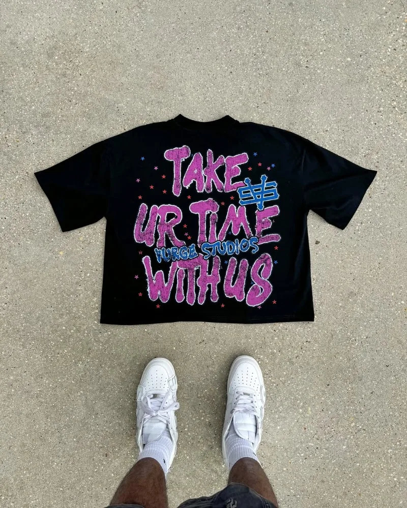 Y2K Trendy Mens Cotton T-Shirt graphic t shirts Casual Couple Matching Shirt Vintage Streetwear Top 260402