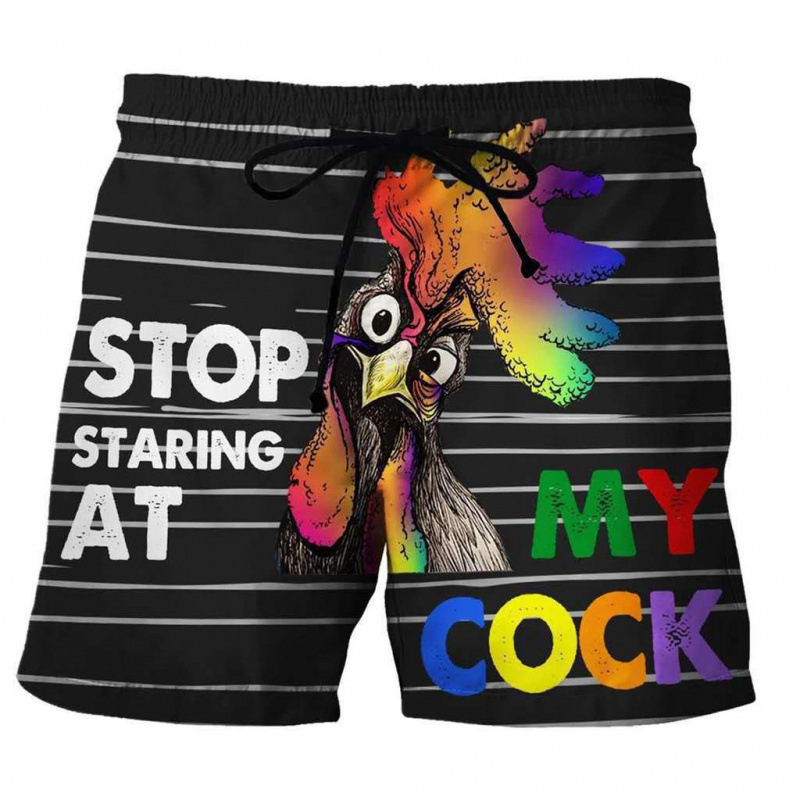 2026 Men's Board Shorts | Fun 3D Digital Printed Creative Chicken Head & Banana Pattern European-American Style Trunks