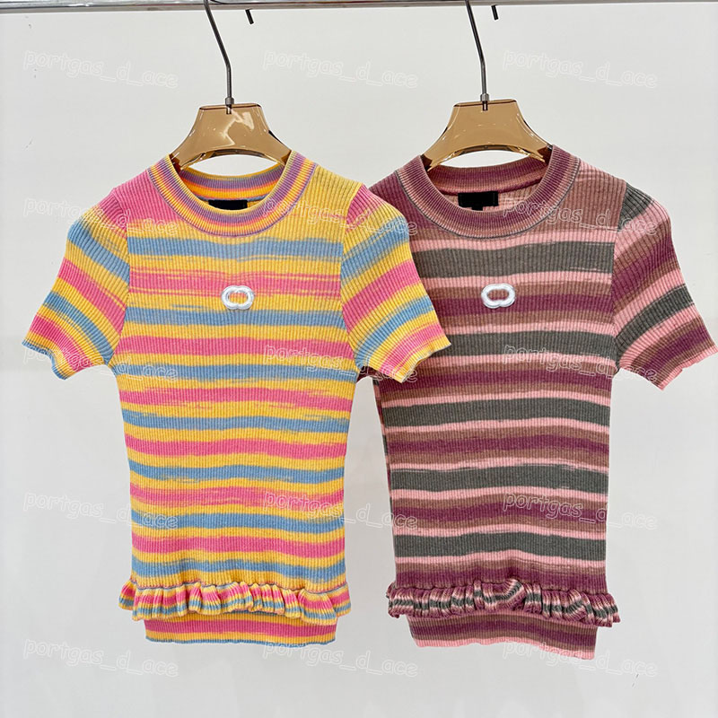 Letters Women Rainbow Knits Luxury Designer Sporty Tennis Tank Tops y2k Slim Fit Knits Sleeveless Singlet Knitwear