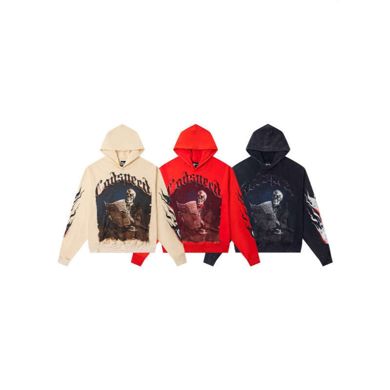 Autumn And Winter New Digital Print Hip-Hop Trendy Hoodie Sweatshirt Loose Casual Warm Soft Comfortable All Match Youth Fashion Pullover