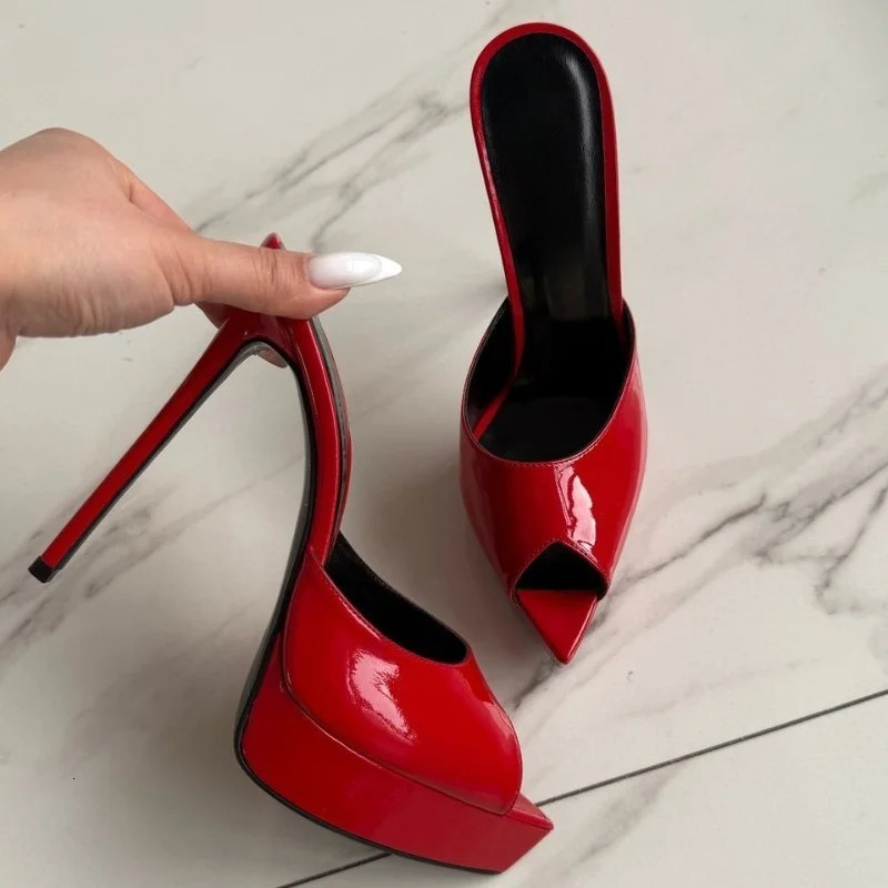 Summer Womens Pointed Toe Open Toed High-heeled Shoes Cool Slippers Fashionable Womens Wedding Parties Size 34-44 Sandals 260402