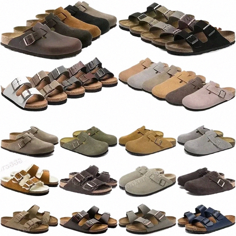 free shipping Designer Clogs Sandals Clog Slippers Cork Flat High Quality Fashion Summer Genuine Leather Slide Favourite Beach Casual Shoes Women Men 38Q4#