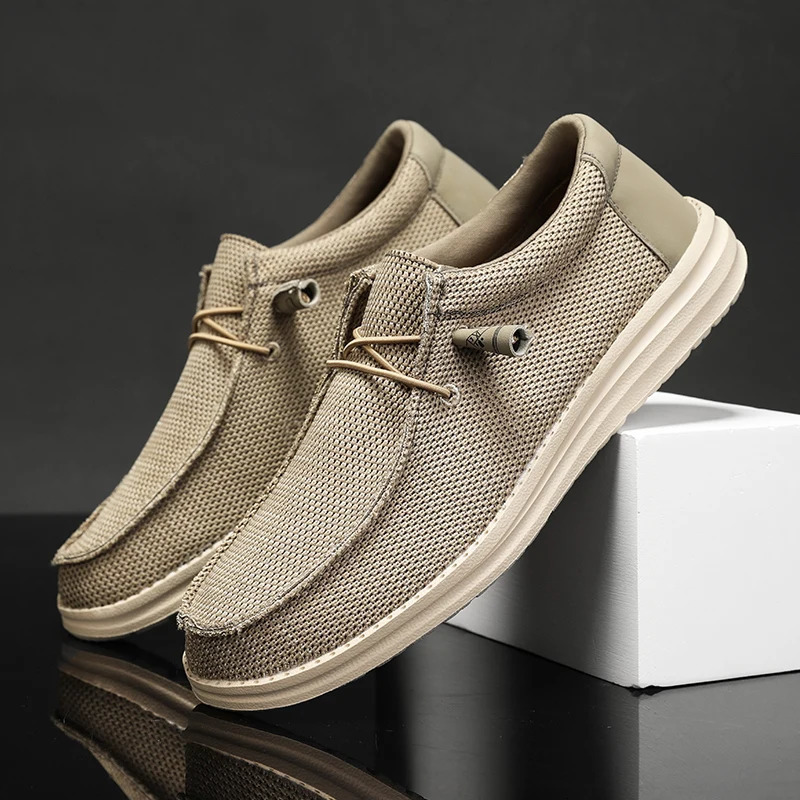 Plus Big Size 50 51 Dude Canvas Shoes Men Casual Slip on Shoes Alpargatas Hombre Moccasins Mocassin Homme Lightweight Breathable 260402