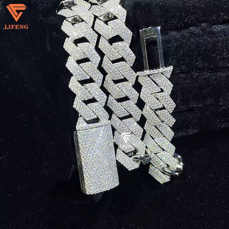 Custom 15mm Cuban Chain Necklace Fashion Jewelry for Women Girls with Personalized Name Moissanite Diamond Necklace