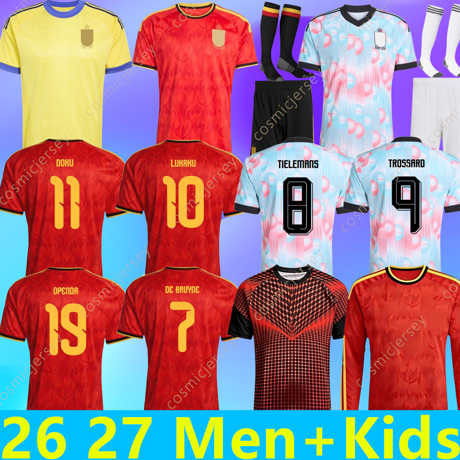 2026 belgium DE BRUYNE soccer jerseys 25 26 27 WITSEL TROSSARD Doku Openda Onana football shirts men kids kits home away fans player version R. LUKAKU T.HAZARD TIELEMANS