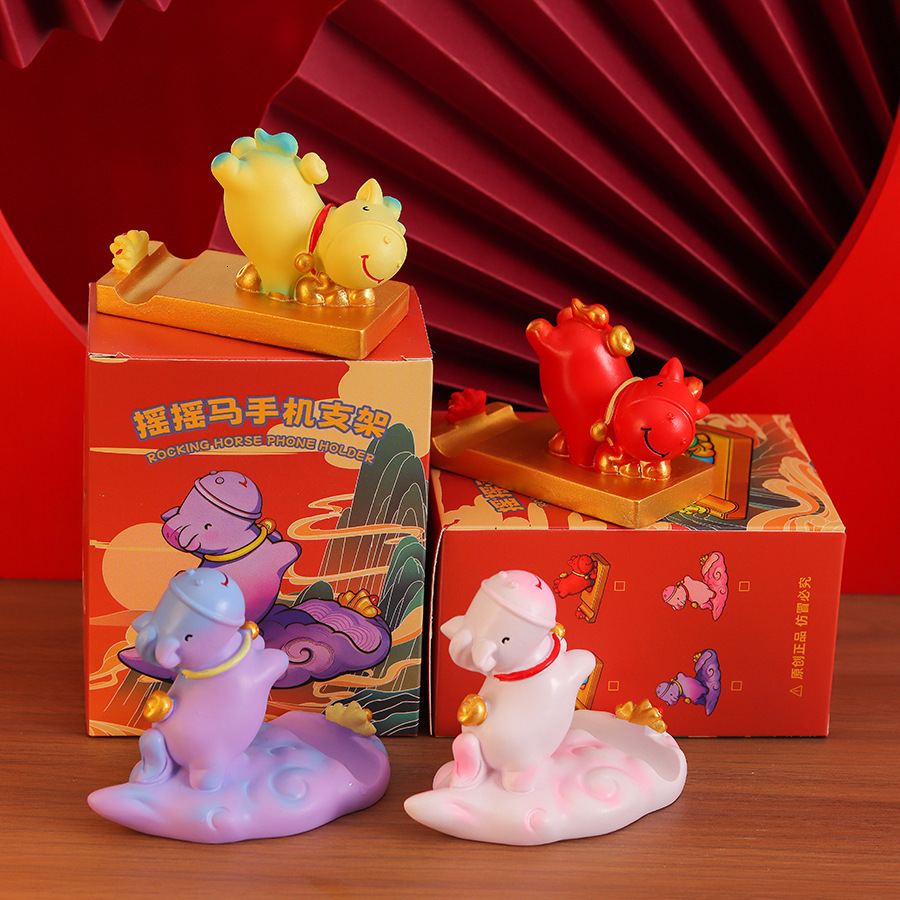 Home Decor Objects Zodiac Little Horse Ornament Creative Mascot Home Office Desktop Decoration Red Trojan Horse Cute Style