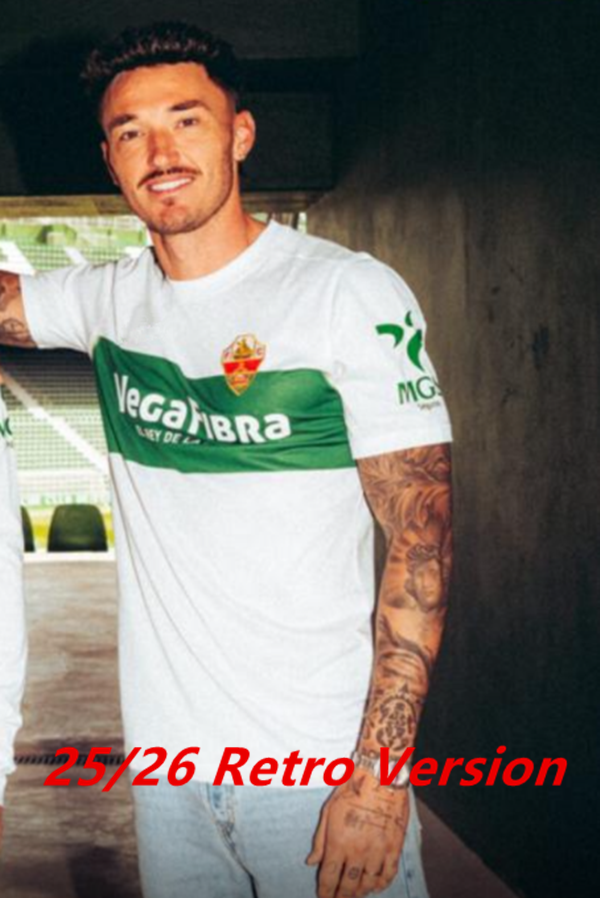 25/26 Elche Retro Correct Version Elche home and away jersey, customizable
