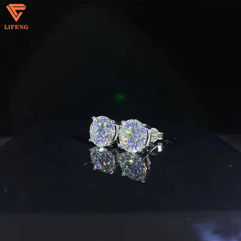 Wholesale Price 10mm 4ct Moissanite Stud Earrings 925 Sterling Silver VVS Moissanite Diamond Earrings for Men Women