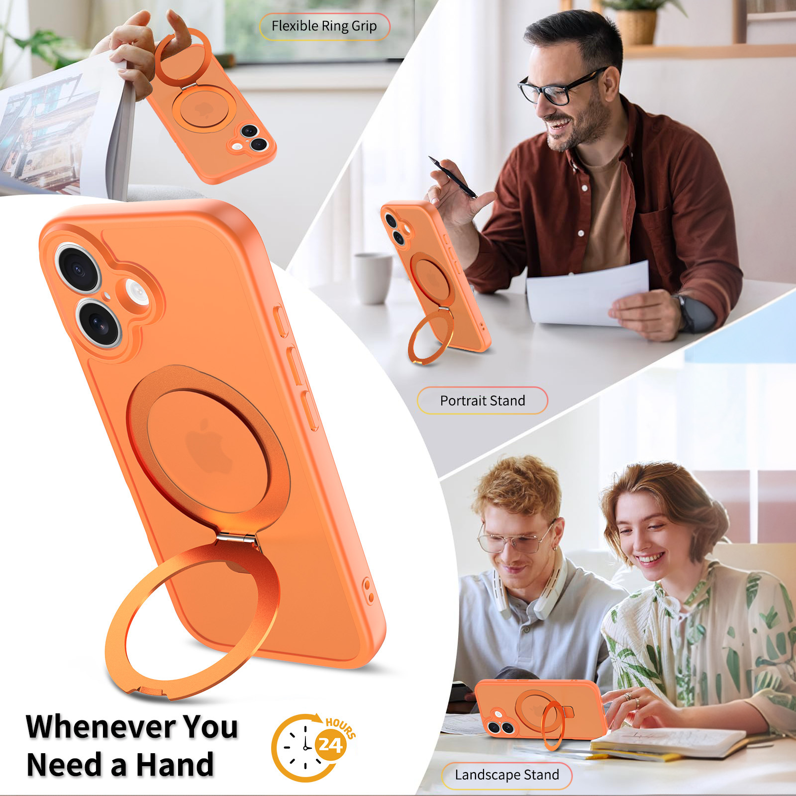 Magnetic Stand Phone Case for iPhone 17 Pro Max, Skin-Friendly Shockproof Cover for iPhone 16