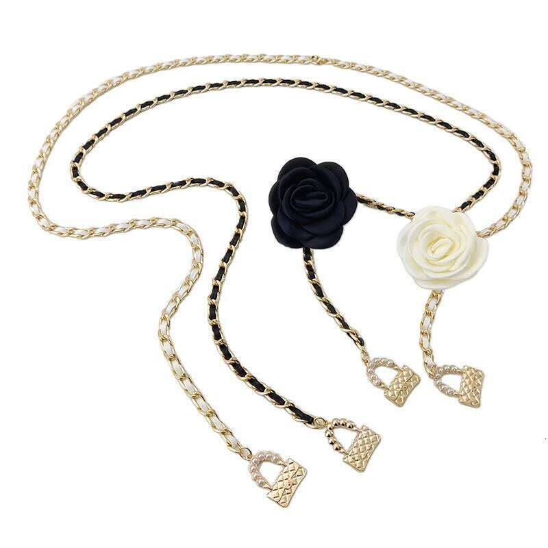Fashion Flower Gold Chain Belt Female Waist Adjustable Punk Silver Metal Belts For Women High Quality Luxury Dress Pant Chains