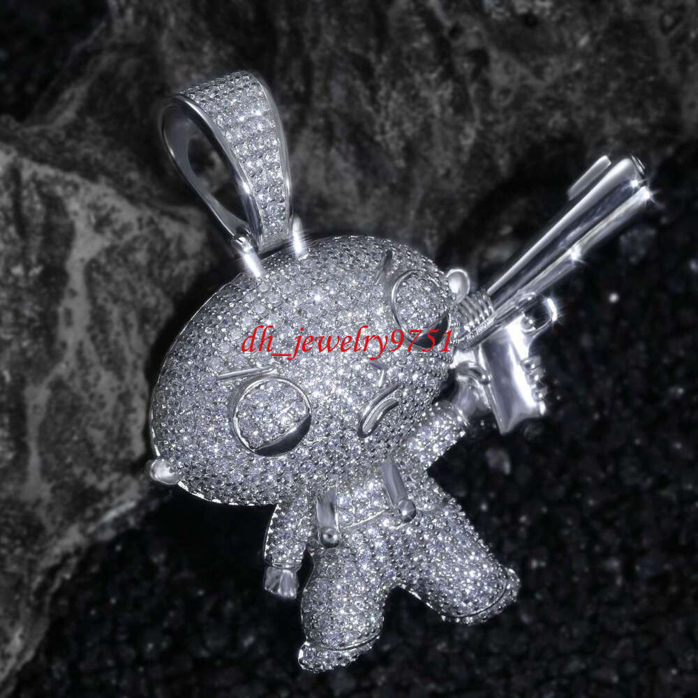 New Design Bulk Stock Hot Sale Hip Hop Stylish Moissanite Silver Iced Out Kids Diamond Pendant