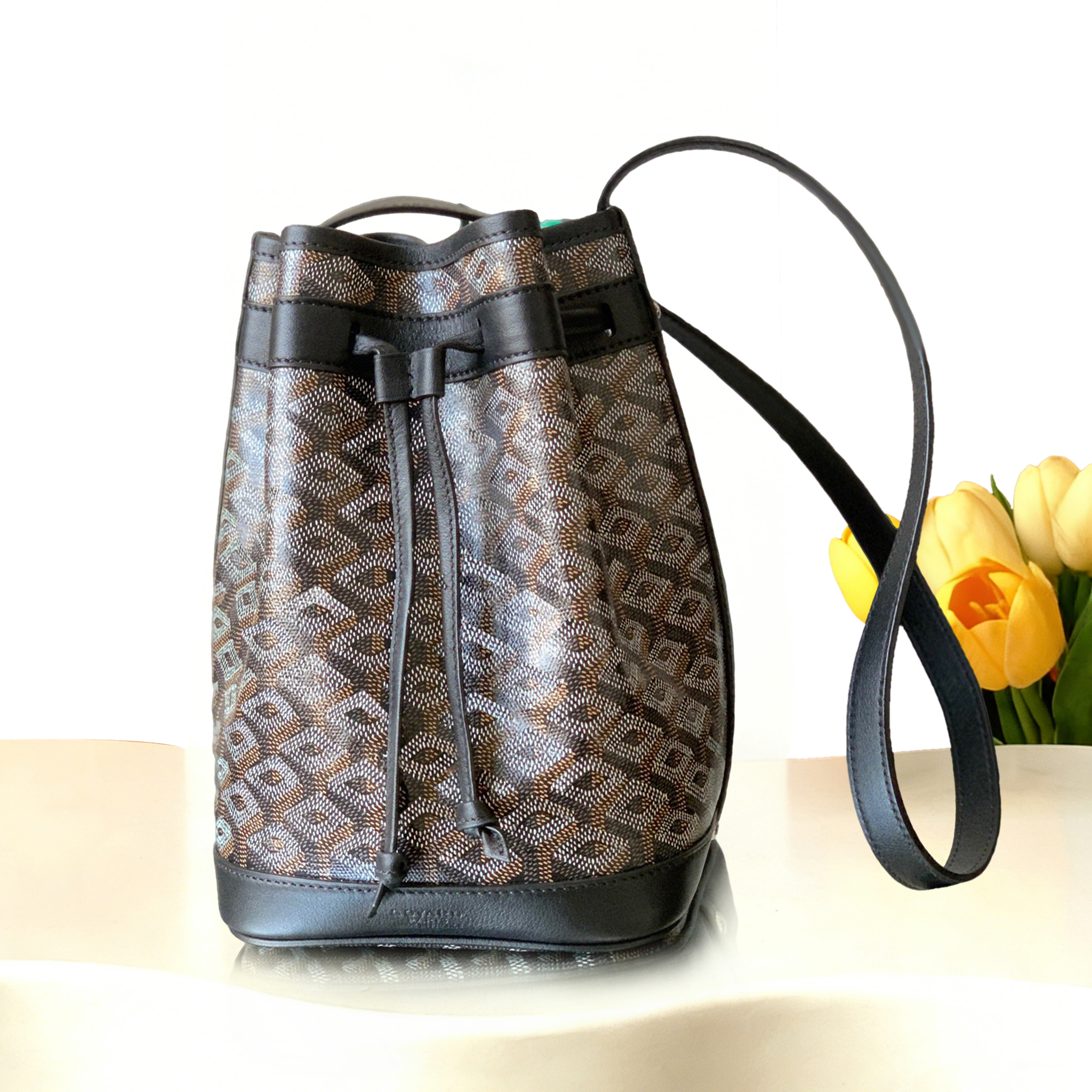 Women Bucket Bag Linen Canvas Drawstring Shoulder Bag Multi Way Adjustable Strap Vintage Geometric Purse All Steel Hardware Daily Commute Casual Handbag