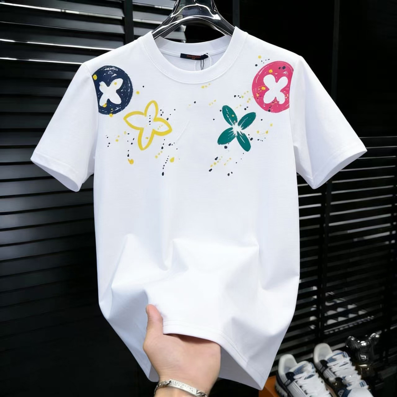 men designer t-shirt mens and womens shirt fashionable letter printed round neck black and white short sleeved t-shirt mens oversized t-shirt