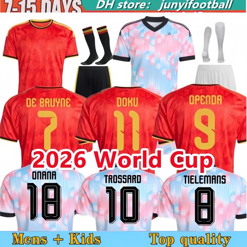 belgium jersey 2026 World Cup soccer jerseys football Shirt kids kits DE BRUYNE R. LUKAKU E. HAZARD 26 27 MERTENS BATSHUAYI TIELEMANS T.HAZARD maillot belgique camiseta