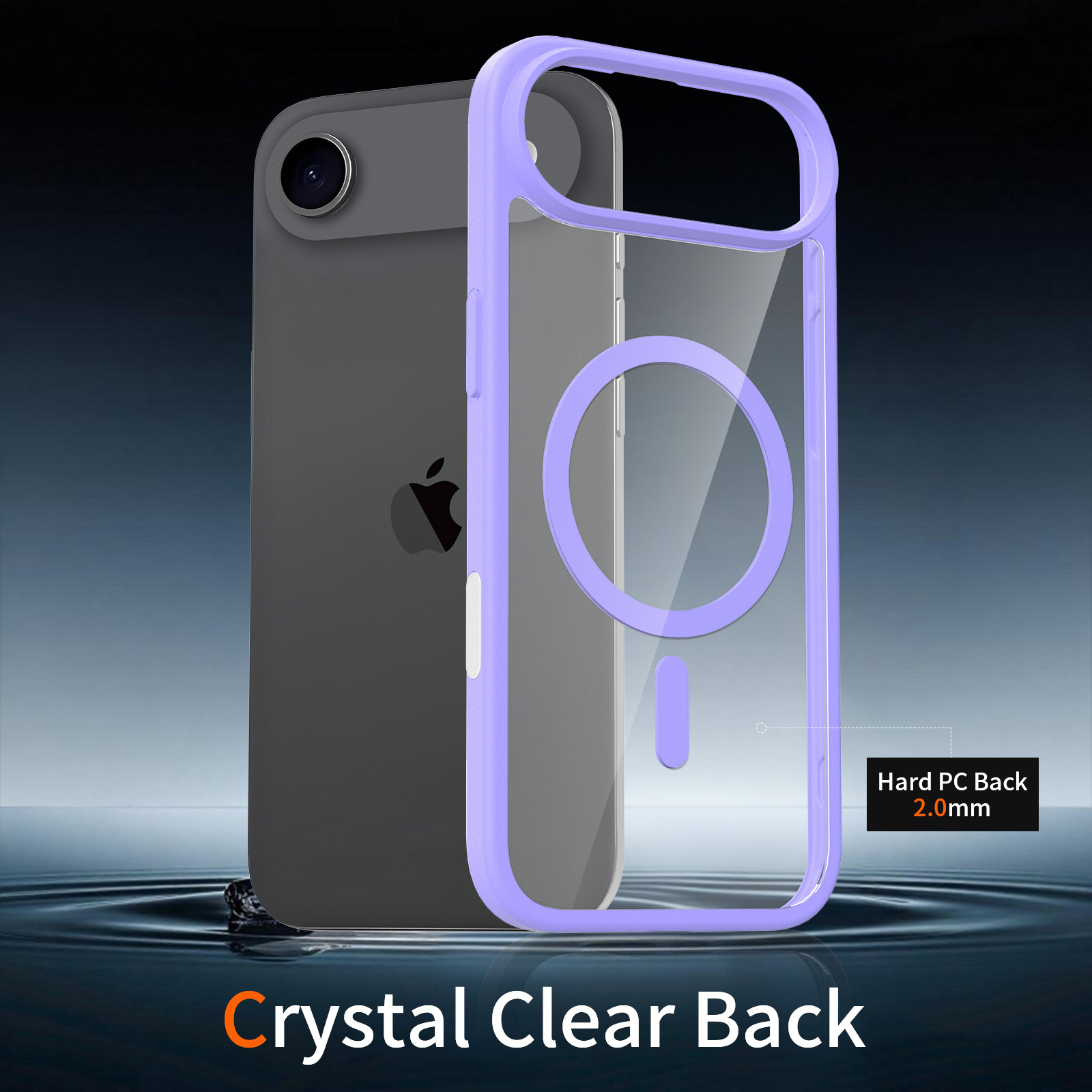 Magnetic Frosted Phone Case for iPhone , Transparent Shockproof Cover with Colored Camera Button