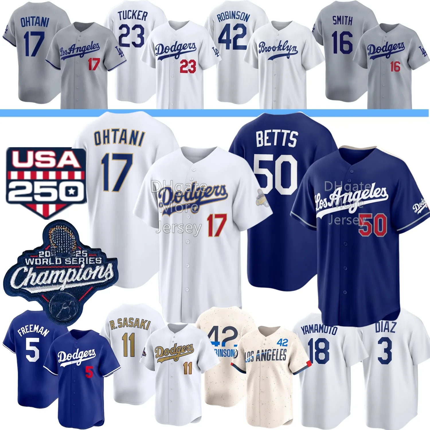 Shohei Ohtani Dodgers Baseball Jersey Mookie Betts Freddie Freeman Yamamoto Edwin Diaz Kyle Tucker Roki Sasaki Smith Pages Hernandez Muncy Ryan Rushing