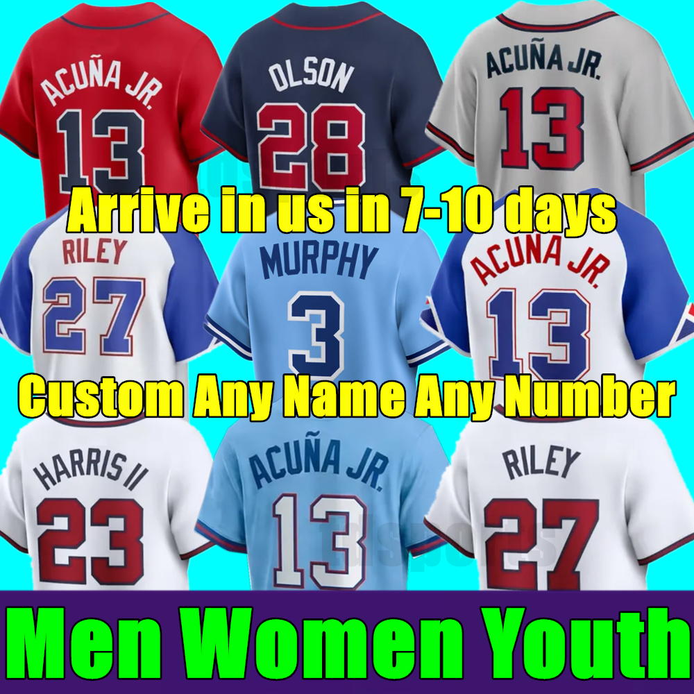 2026 S-4XL City Connect Jersey Ronald Acuna Jr. MATT OlSON JORGE SOlER DEiON SANDERS AUSTIN RIlEY BRAVE OZZIE ALBIES JONES Men Women Youth Baseball Jerseys
