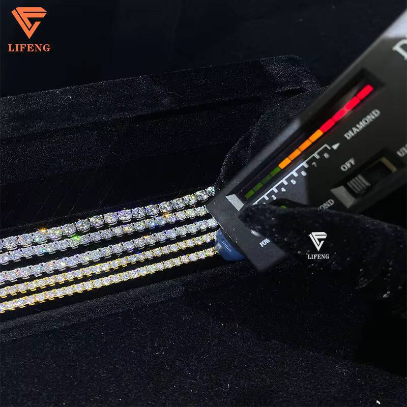Factory-Price 3mm 4mm 5mm Moissanite Diamond Tennis Chains Hip Hop Silver Jewelry Necklaces Bracelets for Men Women Gift