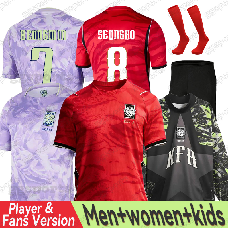 2026 South Korea soccer jerseys World Cup SON national team 26 27 H C HWANG HEECHAN KANGIN MINJAE football shirt men kids kit korea RED jersey Long Goalkeeper uniform
