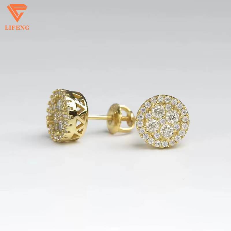 Luxury Jewelry D VVS1 Diamond Moissanite Earrings Halo Stud Push Back 925 Sterling Silver Earrings for Women Girls