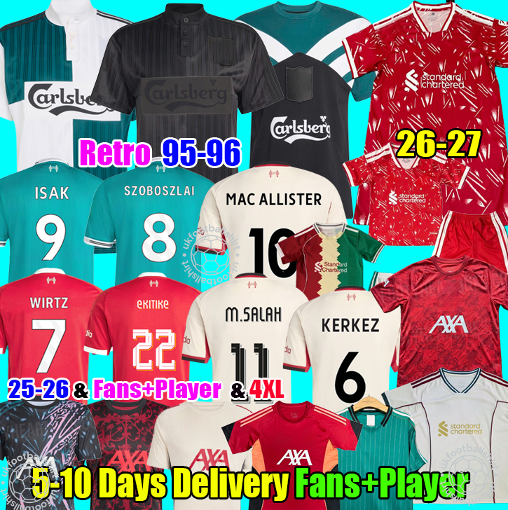 2026 ISAK EKITIKE WIRTZ DIOGO J. KERKEZ FRIMPONG Soccer Jerseys Football Shirt LivERpoOL 25 26 27 Retro 95 96 Fans Player maillot de Foot men kids football kit 2027