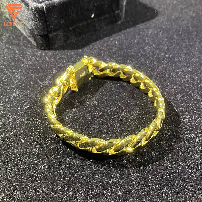 Mens Womens 14mm Cuban Link Chain Gold-Plated Coarse Alloy Miami Cuban Bracelet Main Material Silver Necklaces