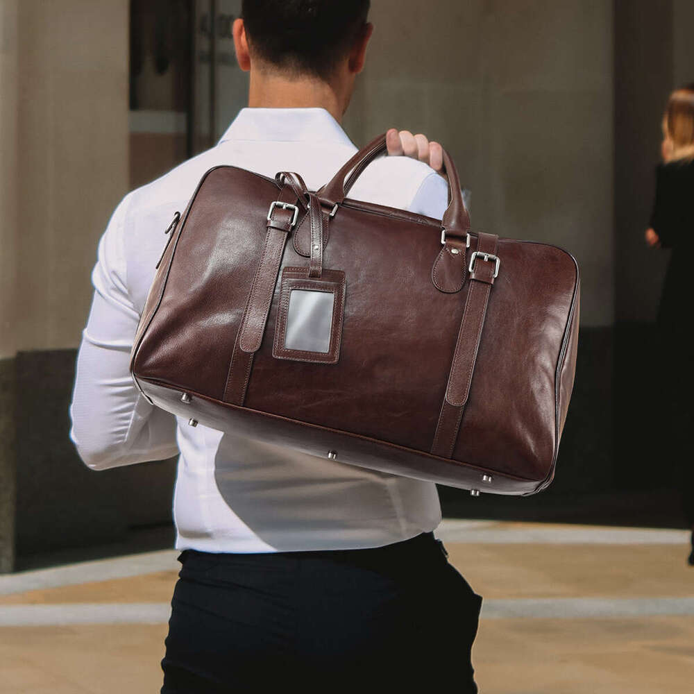 Hot Sale Genuine Leather Travel Bag, Vintage Large Capacity Men's Bag, Multifunctional Luggage, Outdoor Sports Handbag, Business Fitness Bag SENY