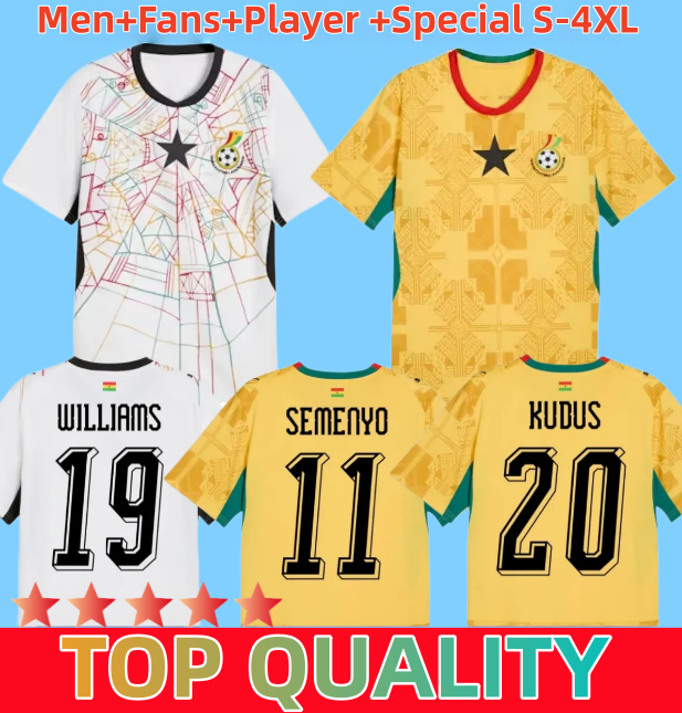S-4XL 26 27 Ghana Soccer Jersey world cup 2026 jersey Football Shirt Tops Camiseta Futbol Men Home Away Trikot Player version Fans Special Jersey
