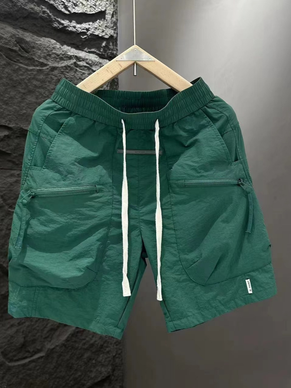 Trendy Fashionable Work Pants with Waist Cord Outdoor Beach Shorts Large Pockets Summer Polyester Straight Leg Men's Wear