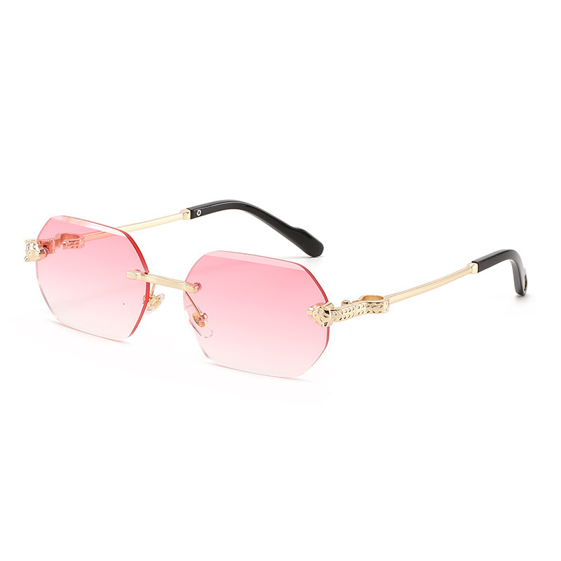Luxury Brand Designer Jewelry 2026 Personalized Polygonal Frameless Sunglasses European And American Fashion Exquisite Snake Head Cut Edge Versatile S