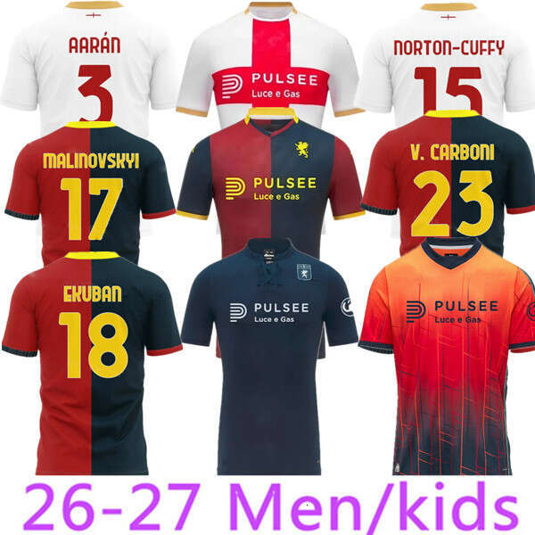 Genoa 25 26 FOURTH AWAY SOCCER JERSEYS home FRENDRUP WINTER PINAMONTI MIRETTI VITINHA VASQUEZ 2025 2026 jersey football shirts kids man fan 888