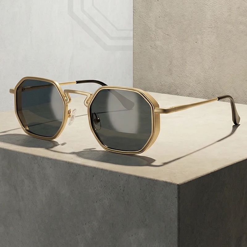 Small Frame Hexason Steampunk Sunglasses Men Luxury Brand Vintage Punk Eyewear Classic Polygon Metal Sun Glasses Male UV400 CB Fashion Accessories