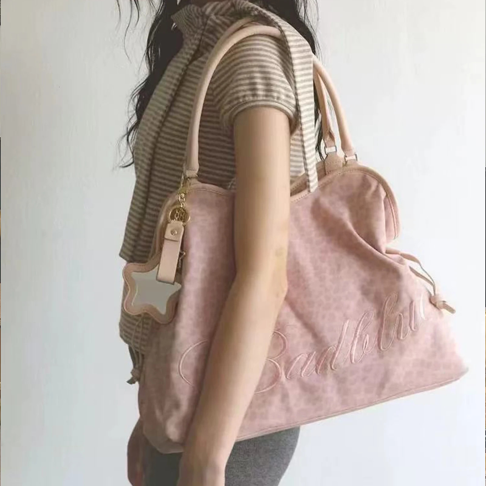 Women Leopard Print Underarm Shoulder Bag Large Capacity Tote Bag for School Work Daily Use 260402