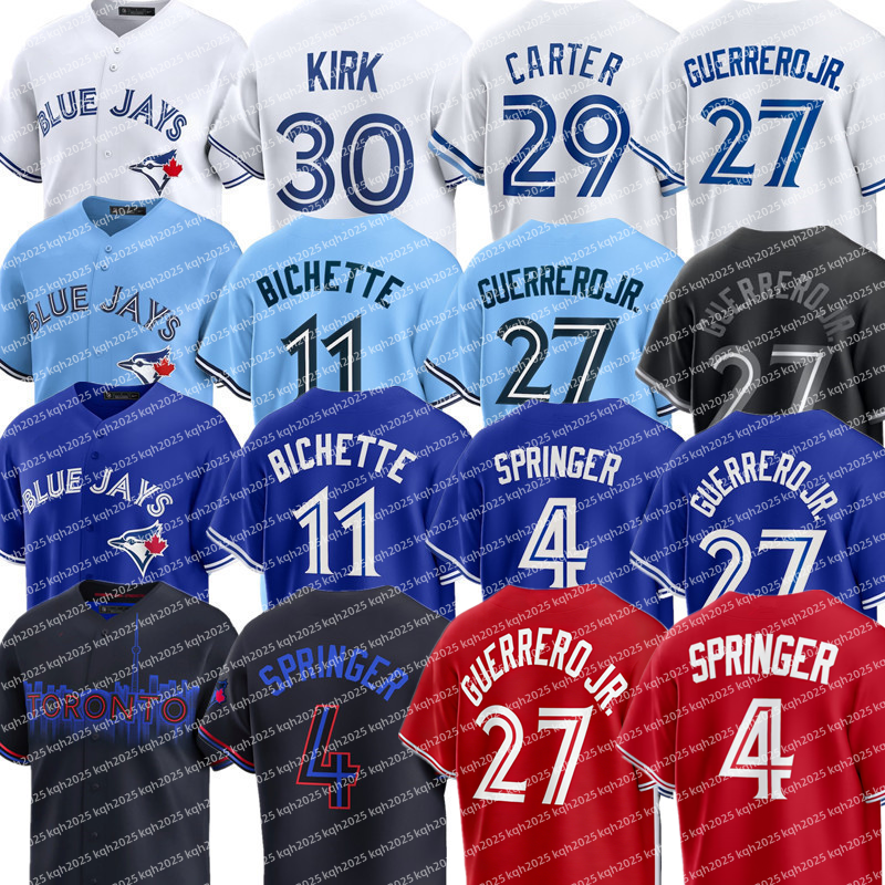 Custom Blue Jays Baseball Jersey Vladimir Guerrero Jr. Alejandro Kirk Ernie Clement Kazuma Okamoto Trey Yesavage Andres Gimenez Addison Barger George Springer