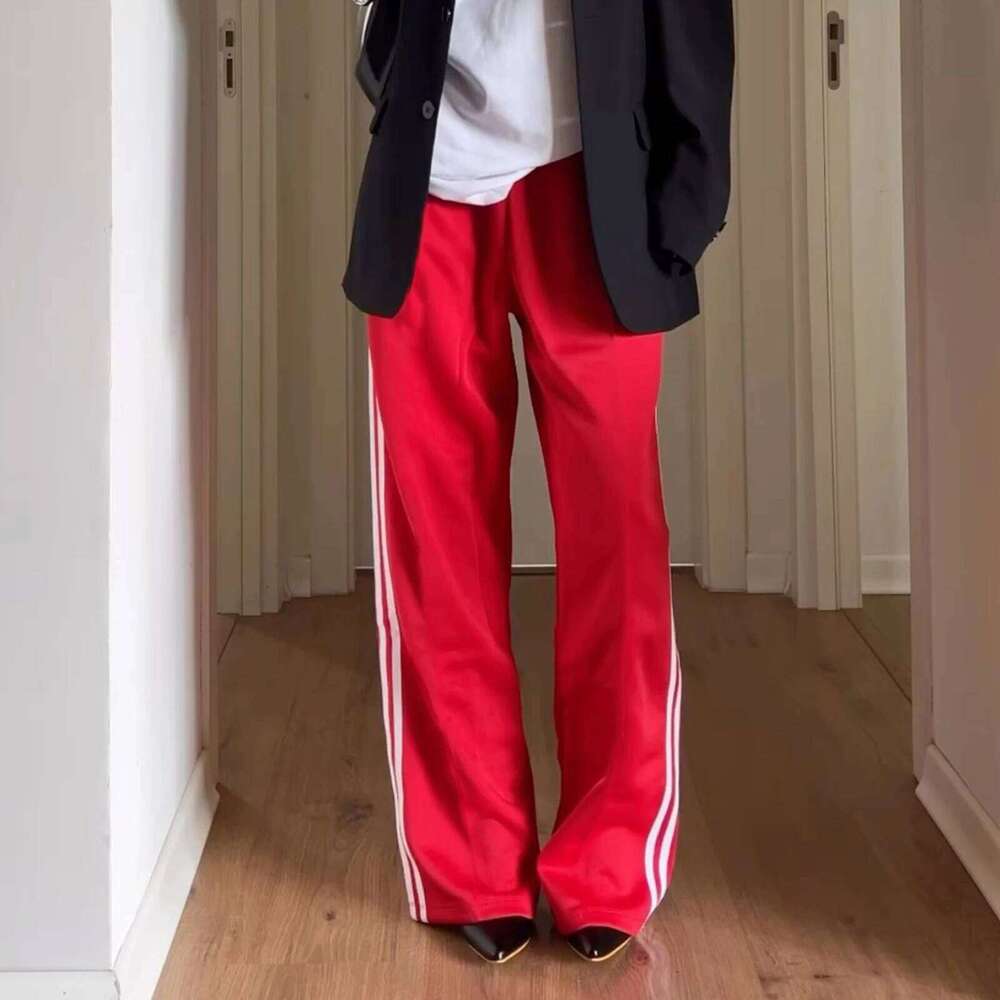 Puloru Women S Striped Sweatpants Elastic Waist Loose Fit Straight Leg Casual Long Trousers With Pockets For Streetwear Sweatpants Casual Pants Straig - view 4