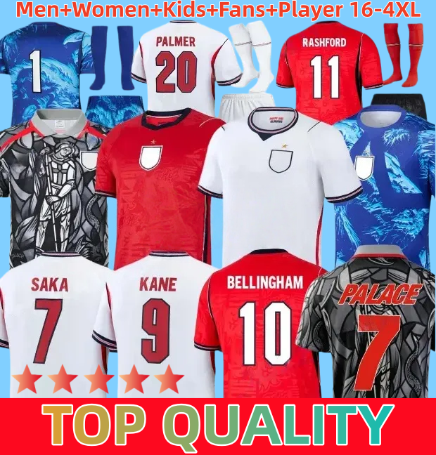 2026 england kit 26 27 World Cup Soccer Jersey Men Kids KANE SAKA BELLINGHAM ROGERS RICE PICKFORD FODEN GORDON PALMER RASHFORD Palace Football Shirt S-4XL