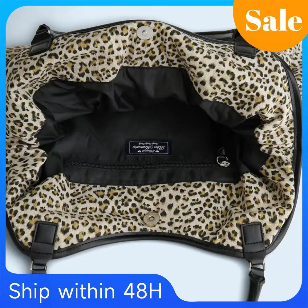 Women Leopard Print Underarm Shoulder Bag Large Capacity Tote Bag for School Work Daily Use 260402