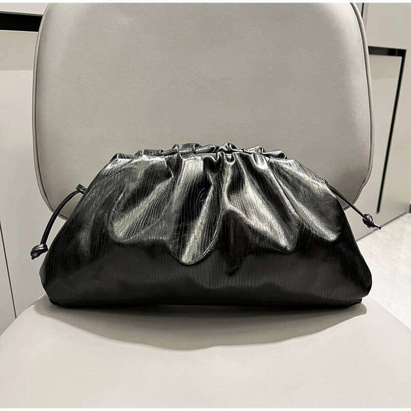 Luxury Zebra Print Women's Clutch Trendy Soft Pu Pleated Design Cloud Handbag Elegant Snakeskin Shoulder Dumpling Bag Suotong26405