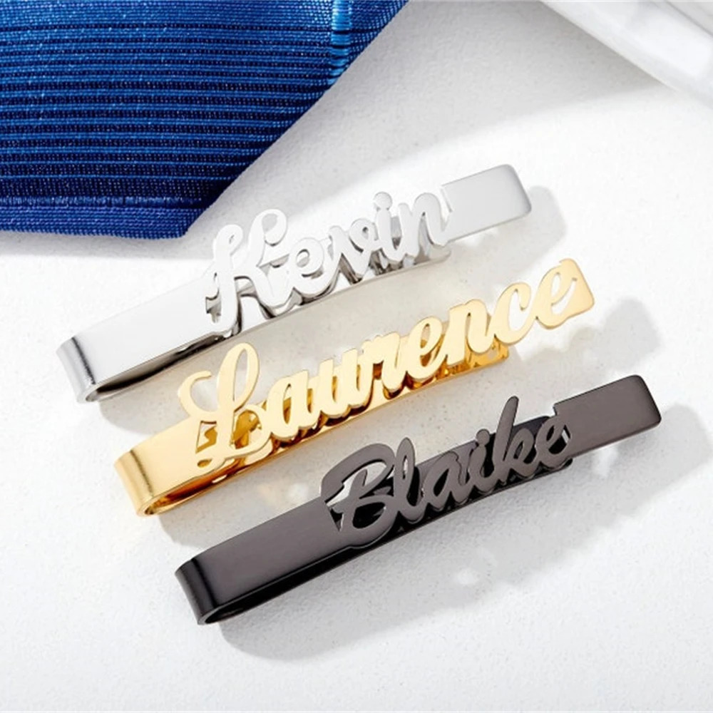 Personalized Tie Clip For Men Suit Accessories Customized Name Tie Clip Stainless Steel Tie Bar For Husband Groomsmen Gifts 260403wwBJ - view 7