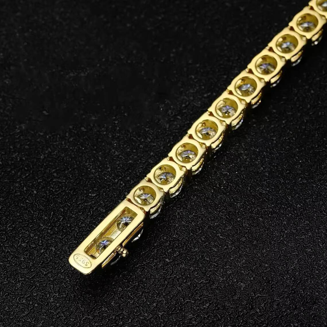 Factory Wholesale Vvs Iced Moissanite Diamond Sterling Silver Link Chain Tennis Necklace 6mm-9mm Custom Wedding