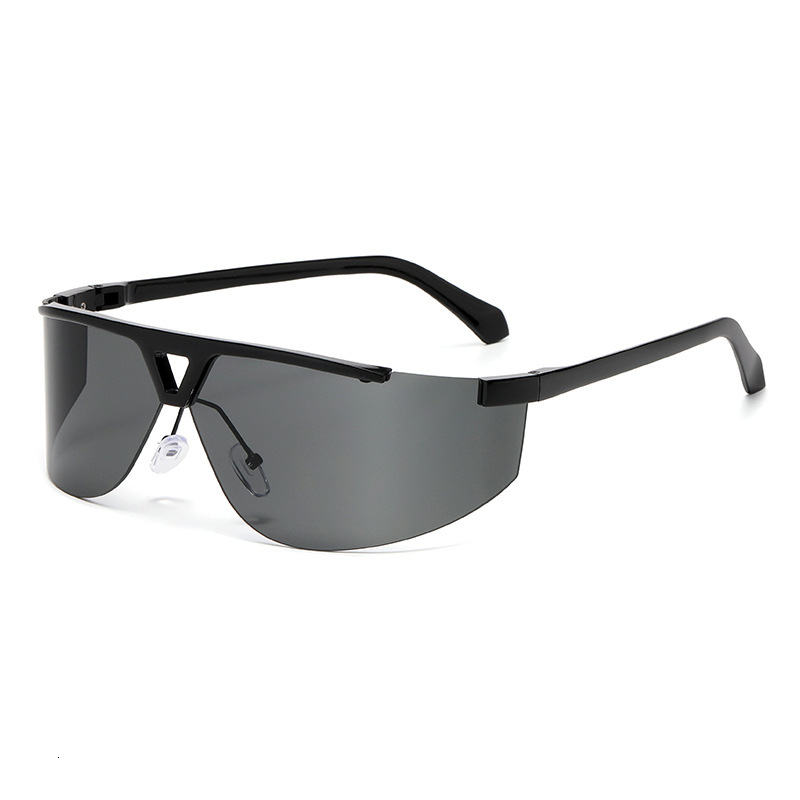 Elite Eyewear Women square High Street Elite Men Women Y2K Frameless Uv400 Sunglasses Glasses Fashion Retro Gray Metal Frame Anti-Ultraviolet - view 4