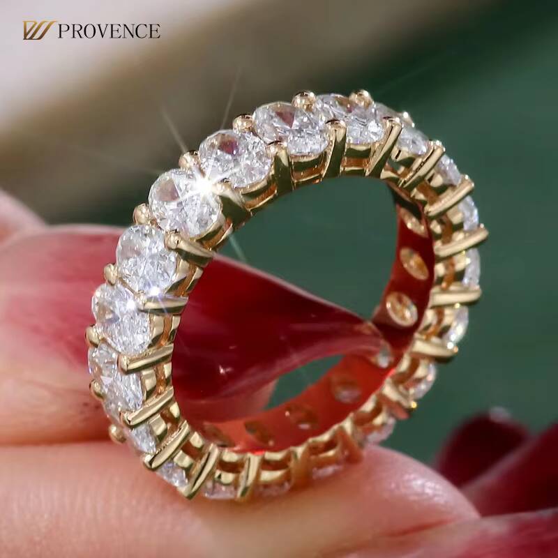 Custom Jewelry 10k 14k 18K Solid Gold Ring Oval Cut DEF VVS1 HPHT IGI 4 Carats Lab Grown Diamonds Ring Engagement Ring for Women