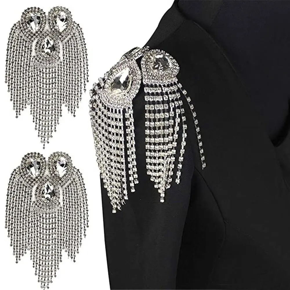 Brooch Pin Bead Long Tassel Chain Classical Electroplating Decor DIY Men Women Epaulette Shoulder Jewelry Clothing Accessories 260403BJ - view 4