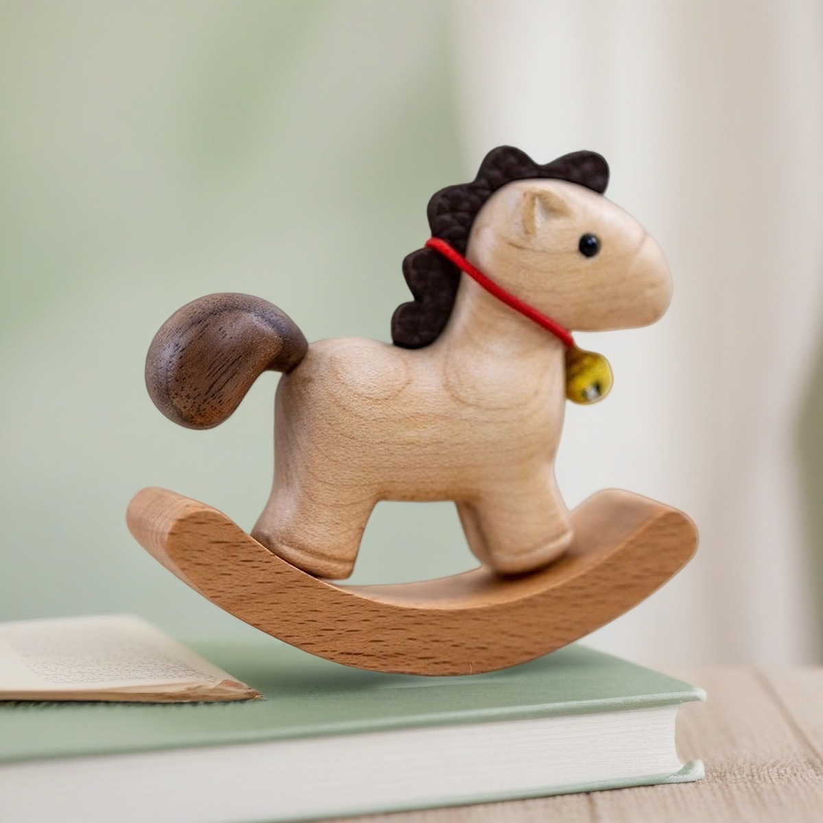 Home Decor Wood Horse Handmade Beechwood Rocking Horse Ornaments Premium Gifts Small Size